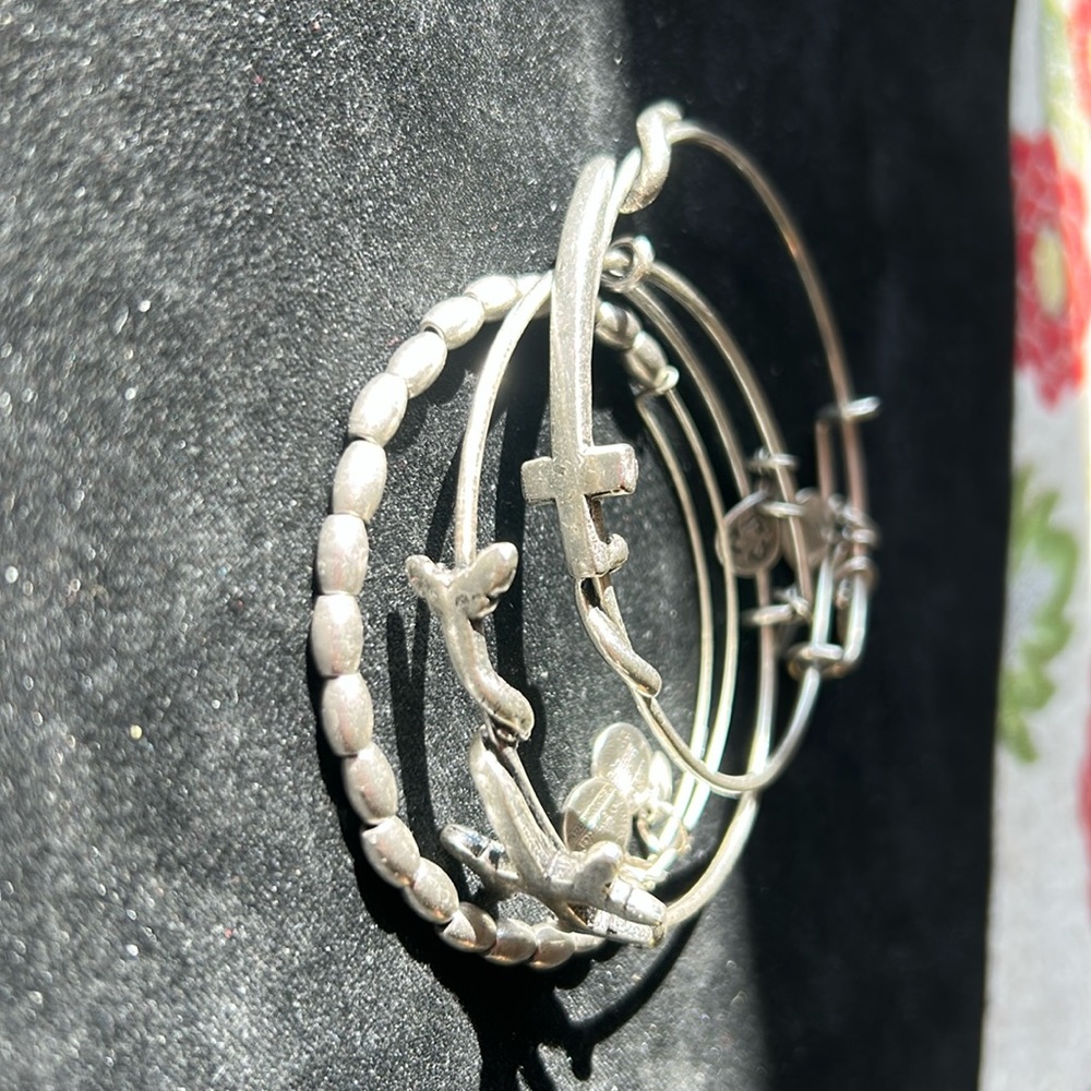Silver toned bracelets